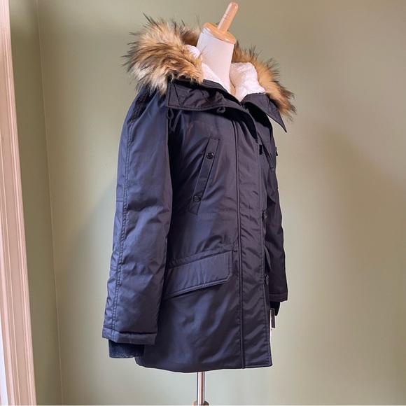 NWT S13 New York Womens Alps Mid Length Down Parka with Faux Fur Hood - Size XS - Picture 14 of 14